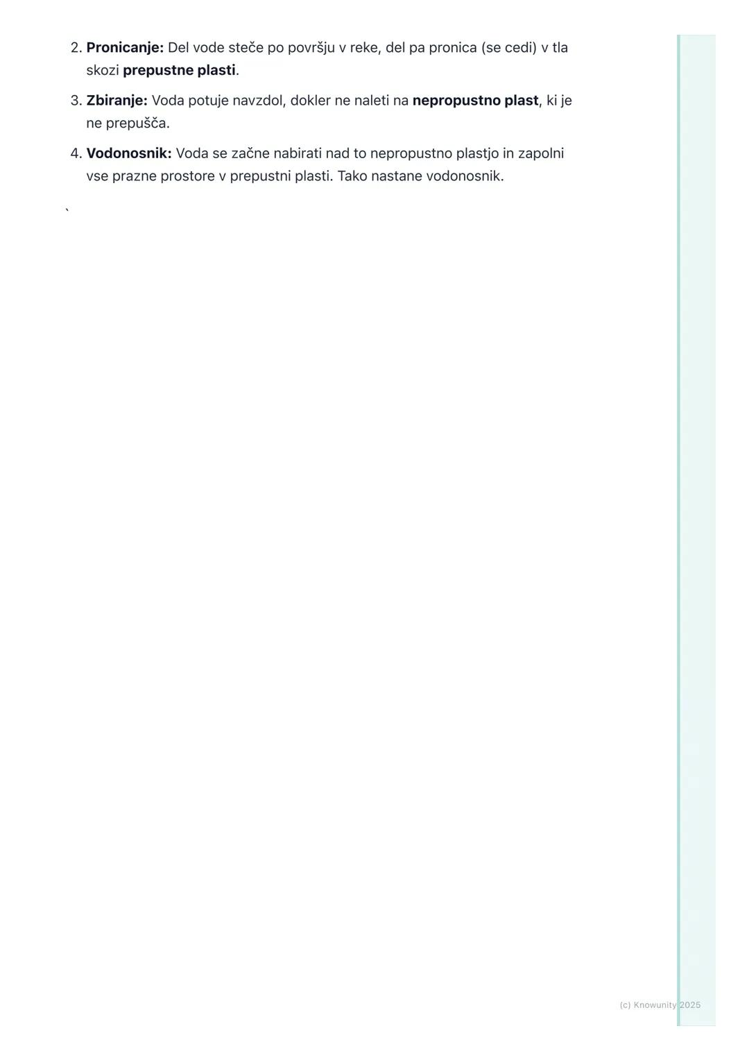 # Podzemna voda in ledeniki

Splošno o podzemni vodi in ledenikih

Voda na Zemlji ni samo v rekah, jezerih in morjih. Velik del sladke vode 