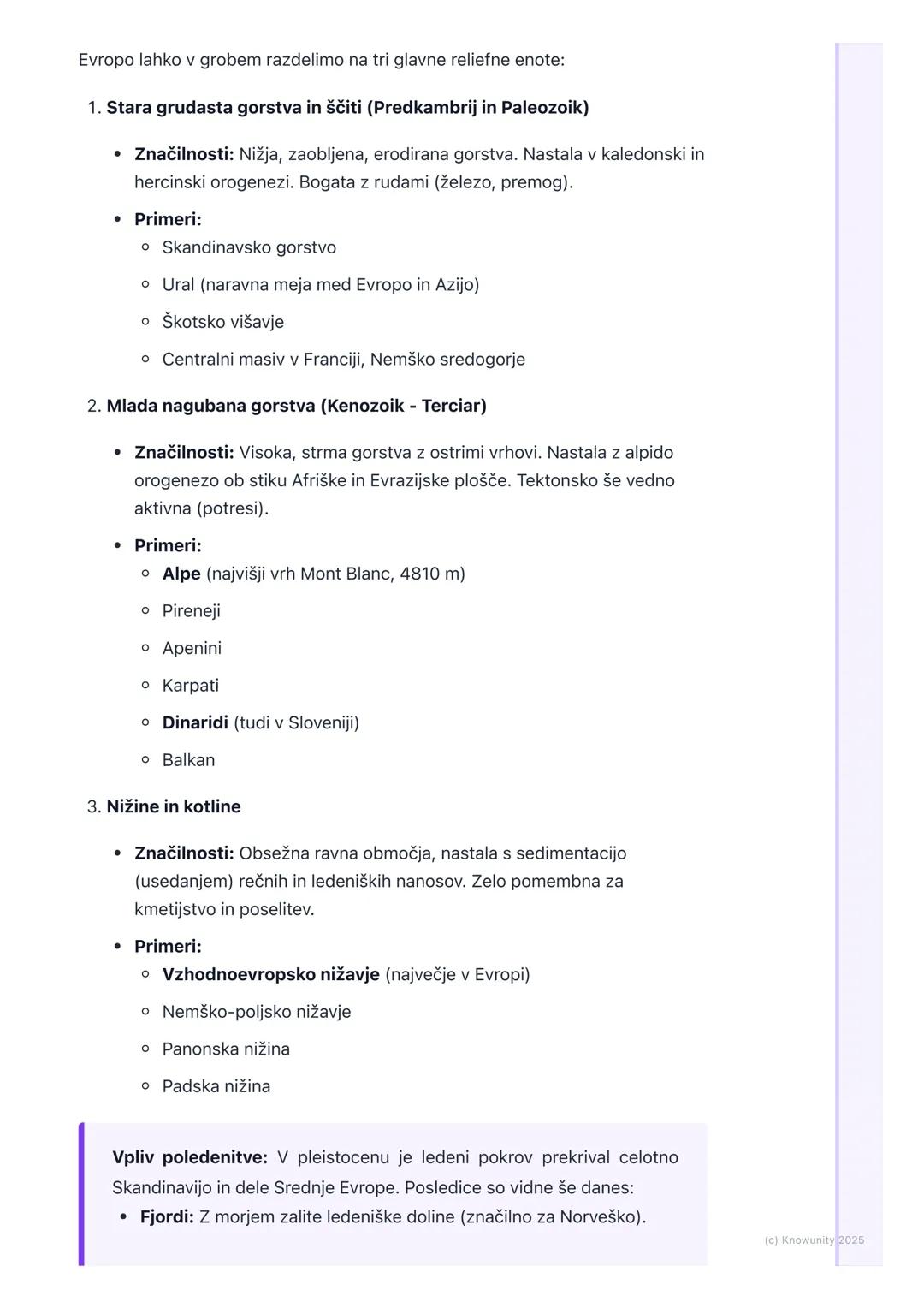 # Fizičnogeografske značilnosti
Evrope

Uvod v fizičnogeografske značilnosti Evrope

Evropa je kljub svoji majhnosti reliefno, podnebno in r