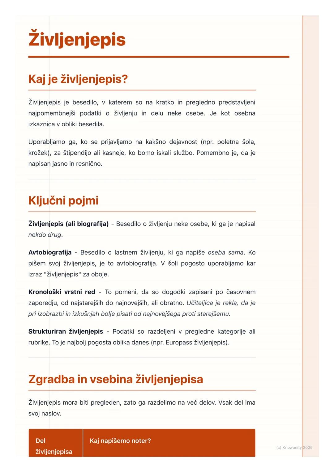 # Življenjepis

Kaj je življenjepis?

Življenjepis je besedilo, v katerem so na kratko in pregledno predstavljeni
najpomembnejši podatki o ž