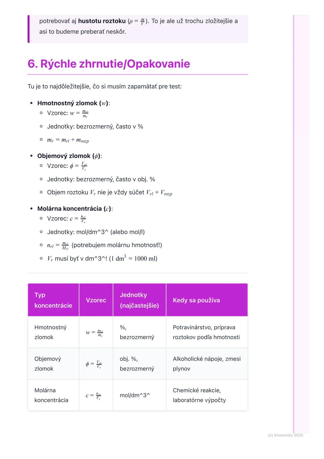 # Vyjadrovanie koncentrácie
roztokov

1. Prehľad vyjadrovania koncentrácie
roztokov

V chémii je veľmi dôležité vedieť, koľko rozpustenej lá