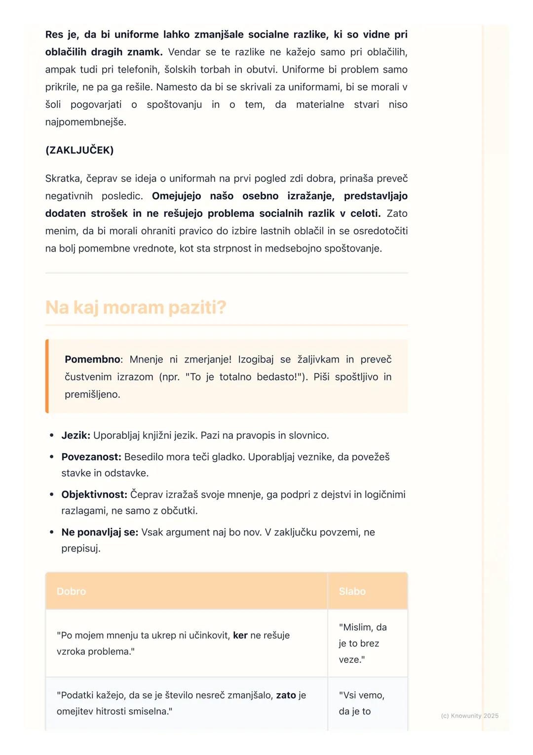 # Pisanje mnenja in razmišljanja

Kaj je pisanje mnenja in razmišljanja?

To je vrsta besedila, kjer predstavim svoje stališče o neki temi. 