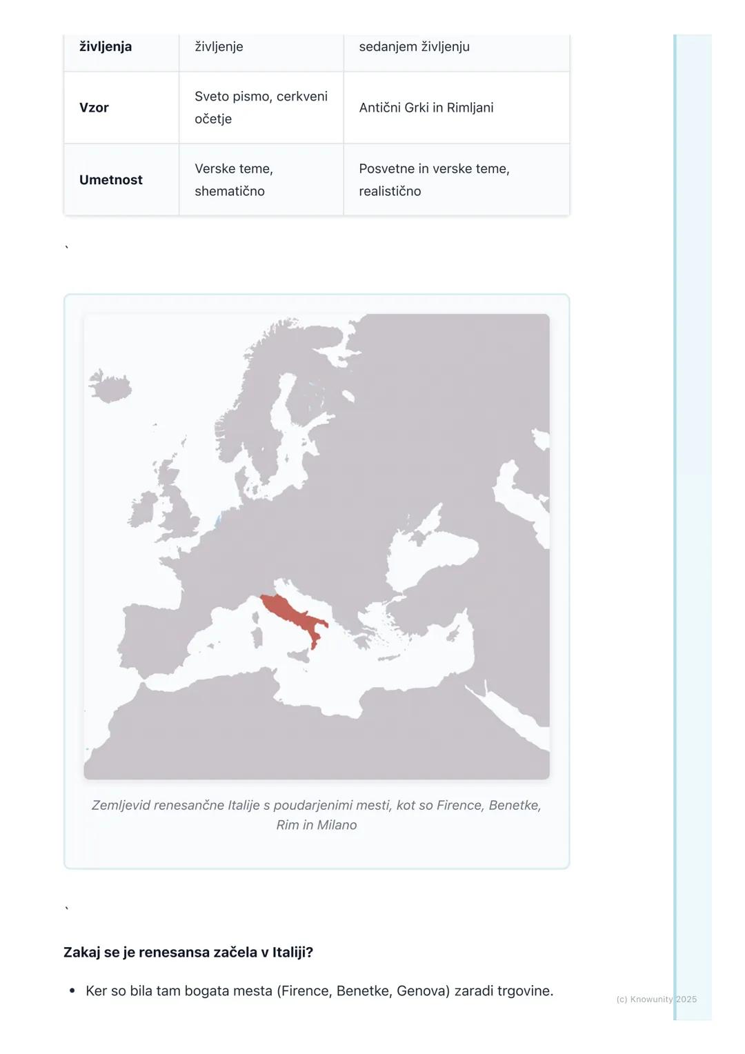 # Kaj sta renesansa in
humanizem

Uvod: nov pogled na svet

Po srednjem veku, ko je bila vera najpomembnejša, so ljudje začeli razmišljati
d
