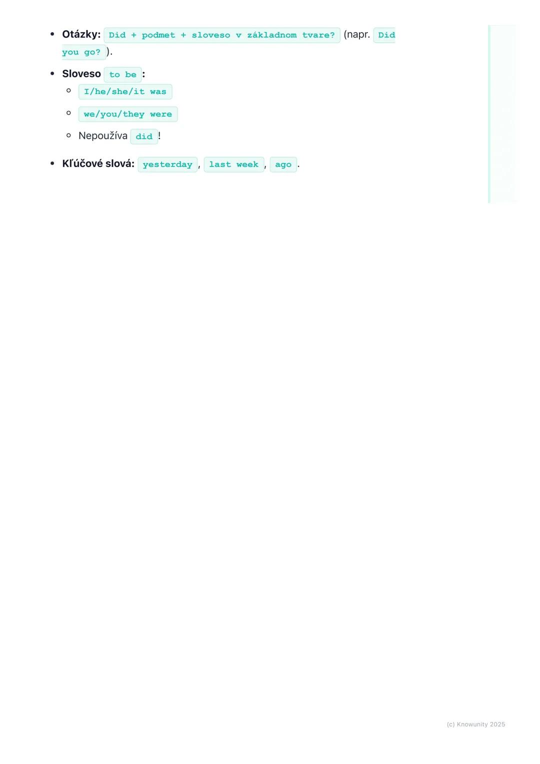 # Minulý jednoduchý čas (Past
Simple)

## Úvod / Čo je to minulý čas?

Minulý jednoduchý čas, po anglicky Past Simple, je super dôležitý! Po