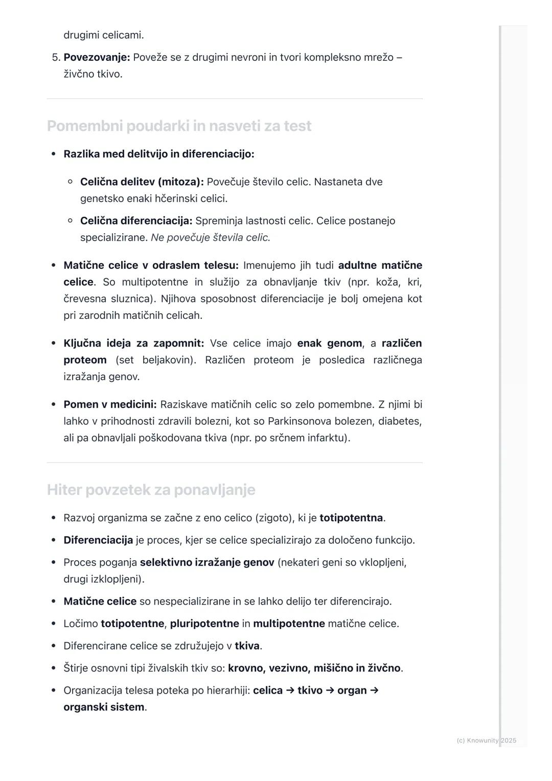 # Diferenciacija celic in
nastanek tkiv

Uvod v diferenciacijo celic

Vsi kompleksni, večcelični organizmi, kot smo ljudje, se začnemo kot e