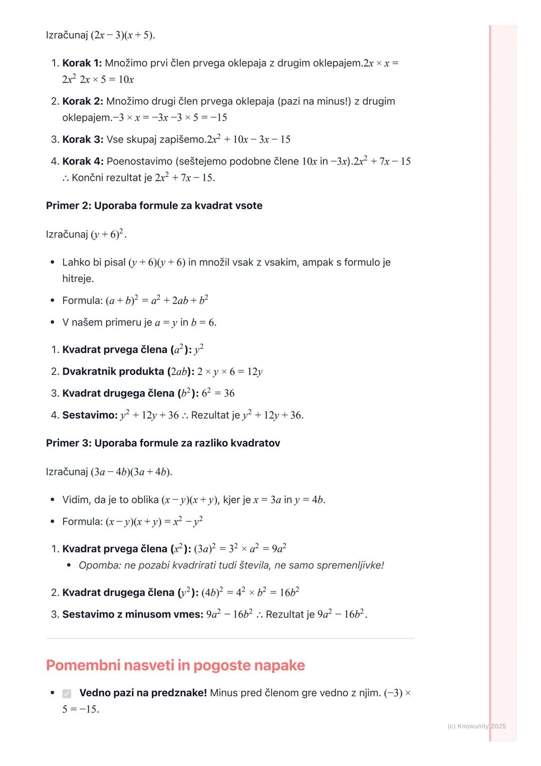 # Množenje veččlenikov

Uvod v množenje veččlenikov

Množenje veččlenikov je v bistvu samo razširitev množenja, ki ga že poznamo.
Uporabljam