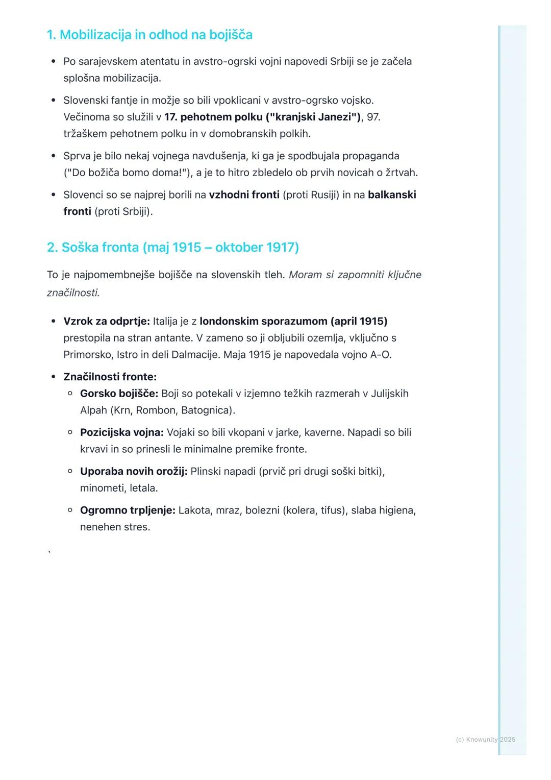 # Slovenci v prvi svetovni vojni

Splošen pregled

Prva svetovna vojna (1914-1918) je usodno zaznamovala slovensko ozemlje in
prebivalstvo. 
