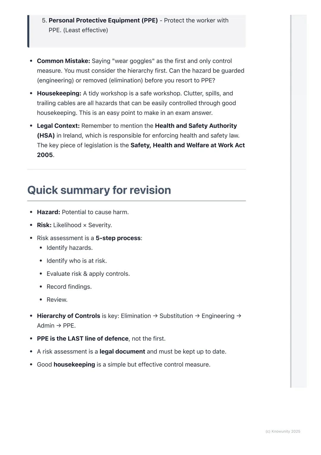 # Workshop Safety and Risk
Assessment

An introduction to workshop safety

Workshop safety is not just about rules, it's a systematic approa