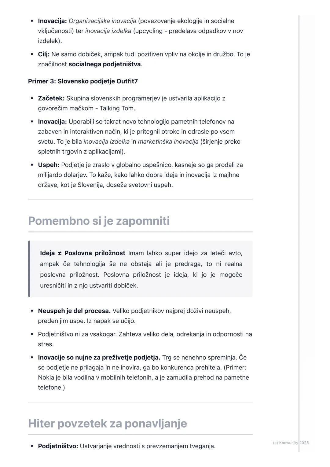 # Podjetništvo in inovacije

## Uvod v podjetništvo in inovacije

Podjetništvo je proces ustvarjanja nečesa novega, kar ima vrednost, pri če