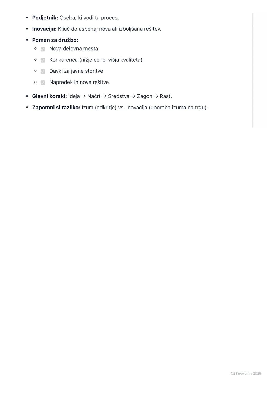 # Podjetništvo in inovacije

## Uvod v podjetništvo in inovacije

Podjetništvo je proces ustvarjanja nečesa novega, kar ima vrednost, pri če