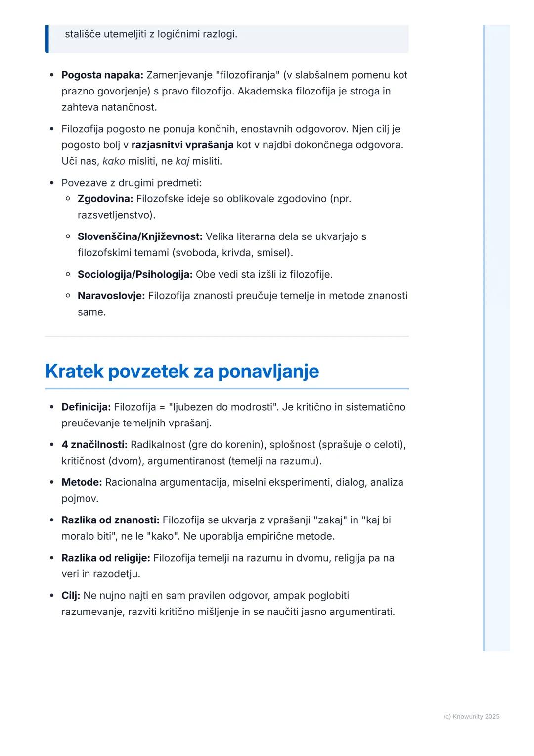 # Kaj je filozofija in njene
značilnosti

Kaj je filozofija?

Začetno vprašanje je, kaj sploh je filozofija. Ne gre samo za "globoko
razmišl