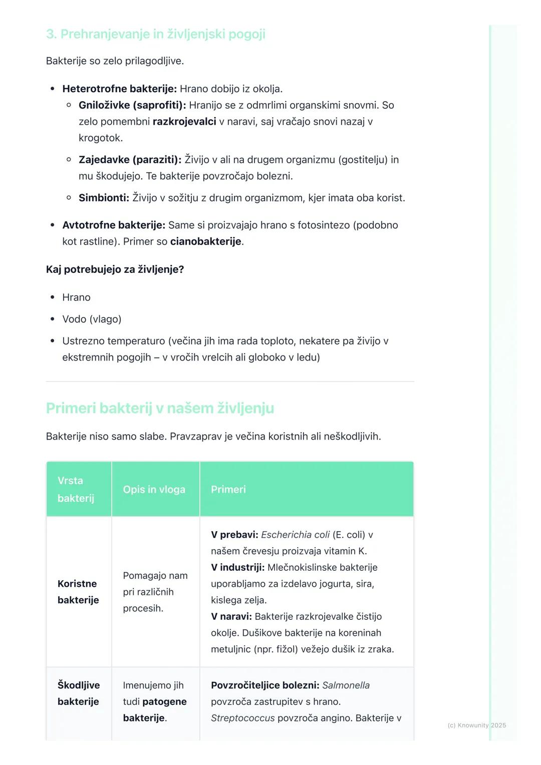 # Bakterije - mikroskopski
prebivalci

Kaj so bakterije?

Bakterije so majhni, enocelični organizmi, ki jih najdemo povsod okoli nas v
zraku