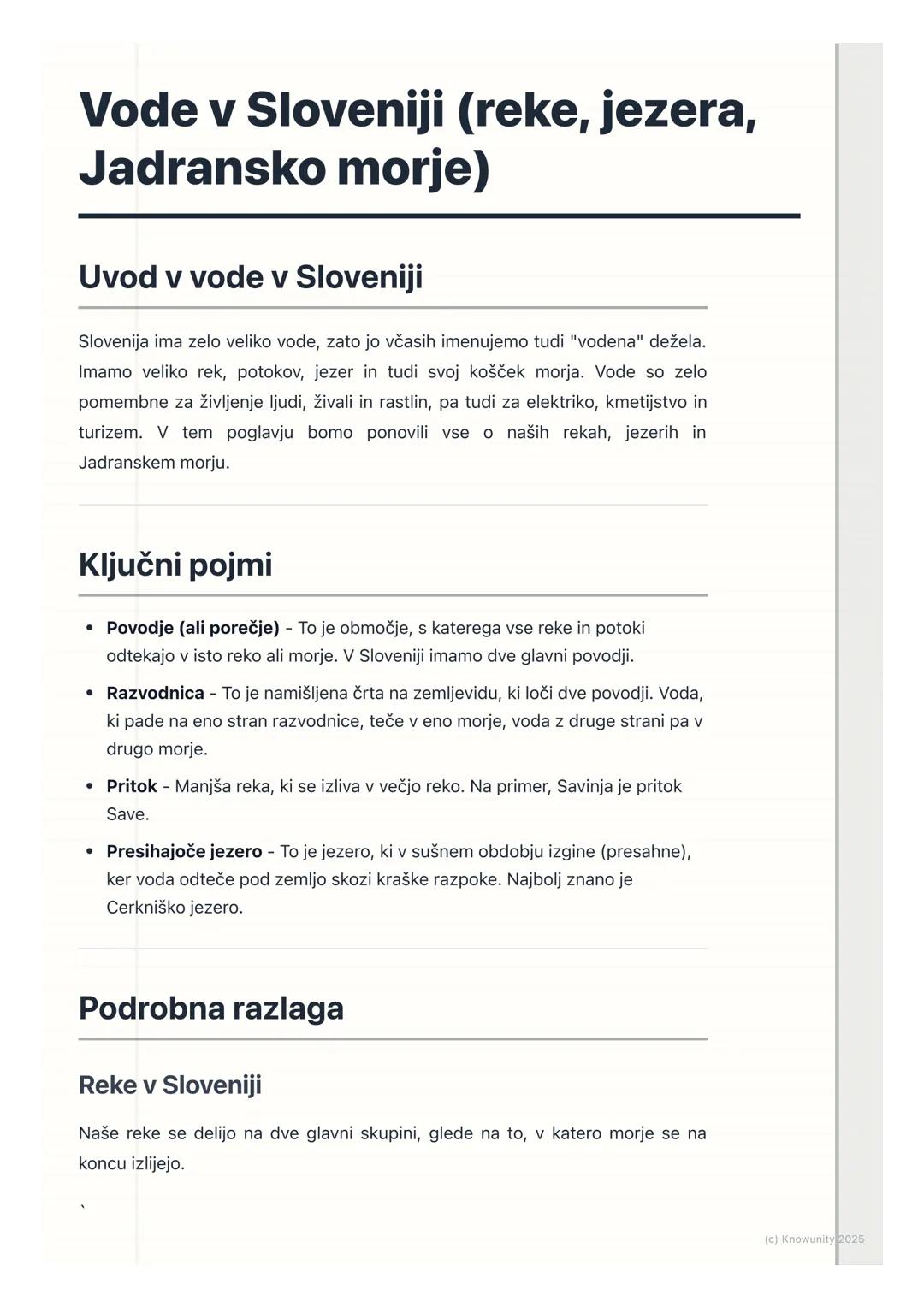 # Vode v Sloveniji (reke, jezera,
Jadransko morje)

Uvod v vode v Sloveniji

Slovenija ima zelo veliko vode, zato jo včasih imenujemo tudi "