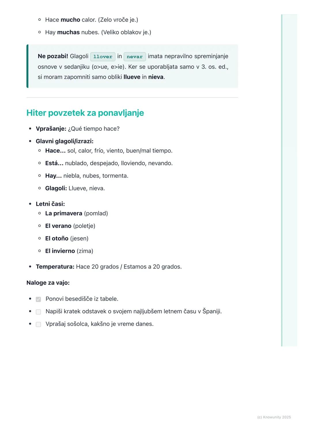 # Vreme in letni časi

Uvod v vreme in letne čase

To poglavje je pomembno, ker se bomo naučili opisovati vreme, kar je nujno za
vsakdanje p