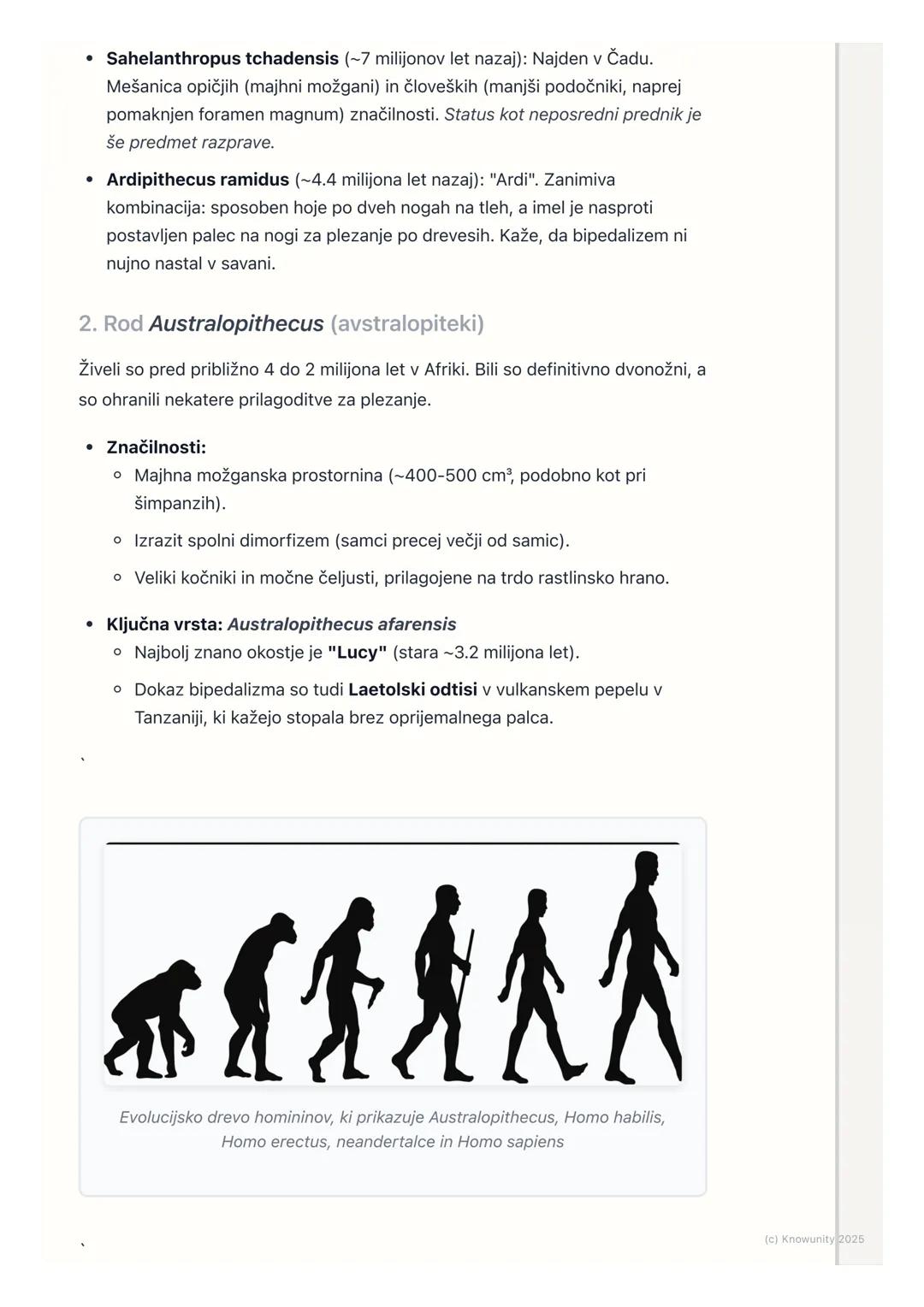 # Evolucija človeka

Pregled evolucije človeka

Evolucija človeka je proces, ki opisuje nastanek in razvoj naše vrste, Homo
sapiens, iz zgod