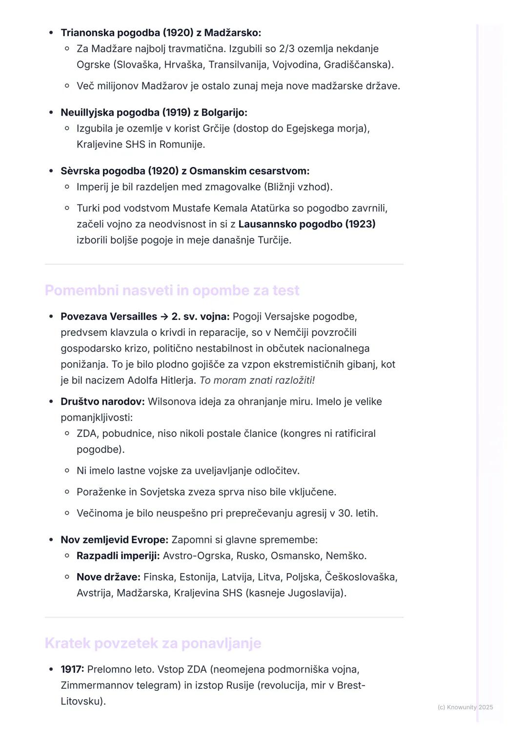 # Konec vojne in mirovne
pogodbe (Versailles)

Prelom v vojni in pot k miru

Leto 1917 je bilo ključno prelomno leto v prvi svetovni vojni. 