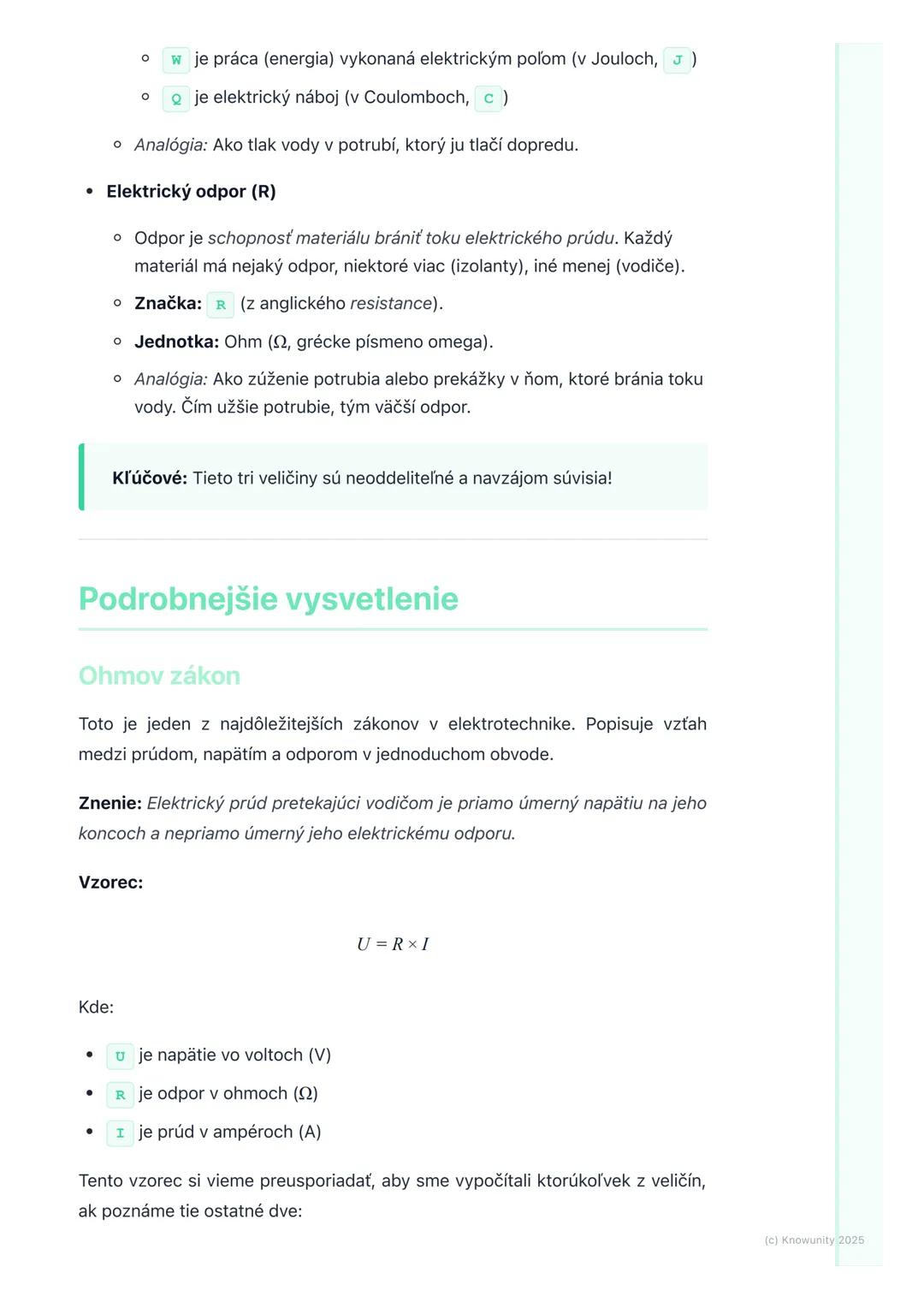 # Elektrický prúd, napätie, odpor

Úvod do témy

Dnes si zopakujeme základy elektrotechniky, konkrétne elektrický prúd,
napätie a odpor. Tie