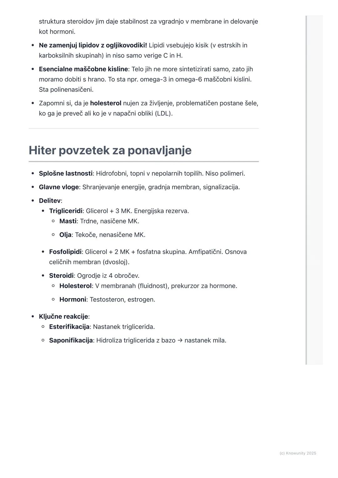 # Lipidi

Splošni pregled lipidov

Lipidi so velika in raznolika skupina organskih molekul, ki so značilne predvsem
po svoji hidrofobnosti s