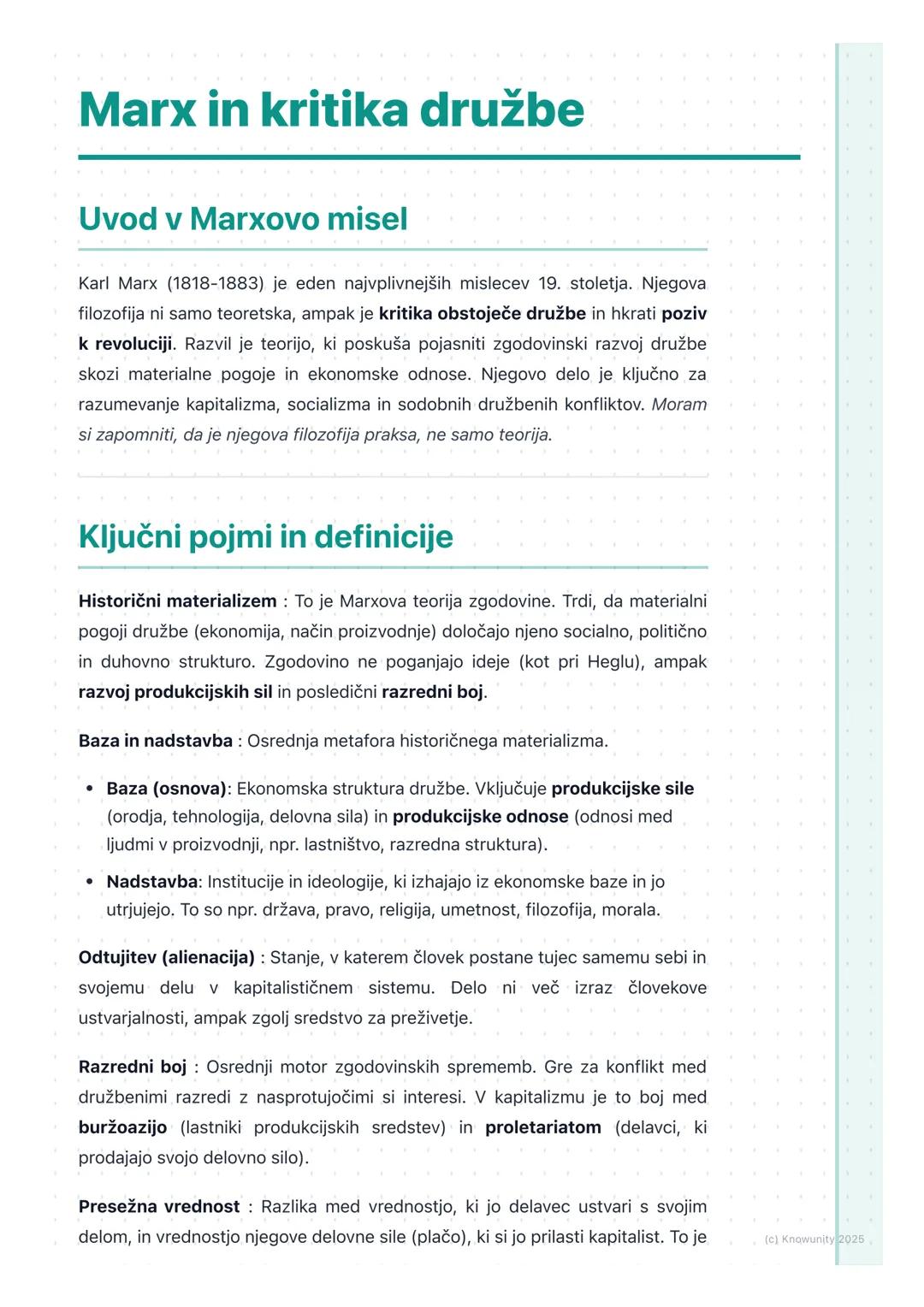# Marx in kritika družbe

## Uvod v Marxovo misel

Karl Marx (1818-1883) je eden najvplivnejših mislecev 19. stoletja. Njegova
filozofija ni
