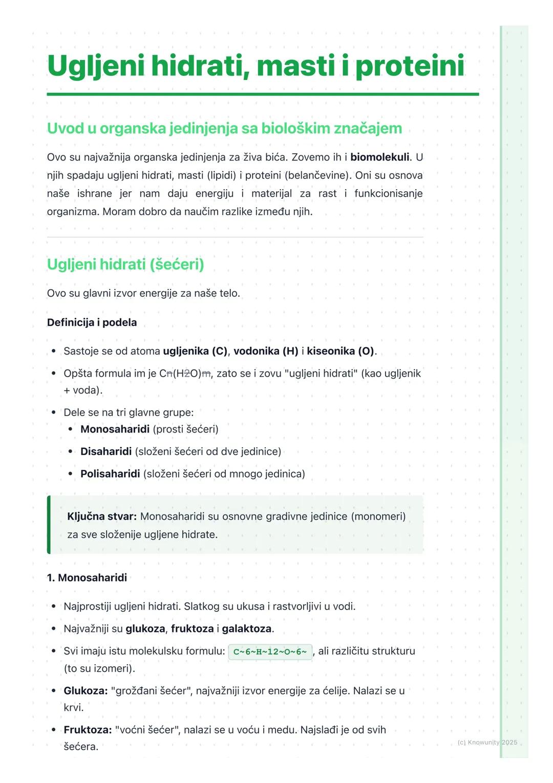 # Ugljeni hidrati, masti i proteini

Uvod u organska jedinjenja sa biološkim značajem

Ovo su najvažnija organska jedinjenja za živa bića. Z