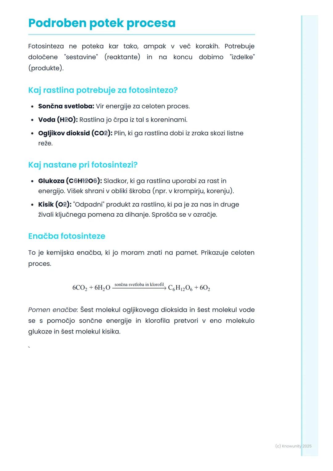 # Fotosinteza

## Kaj je fotosinteza?

Fotosinteza je proces, pri katerem rastline, alge in nekatere bakterije
uporabljajo sončno svetlobo, 