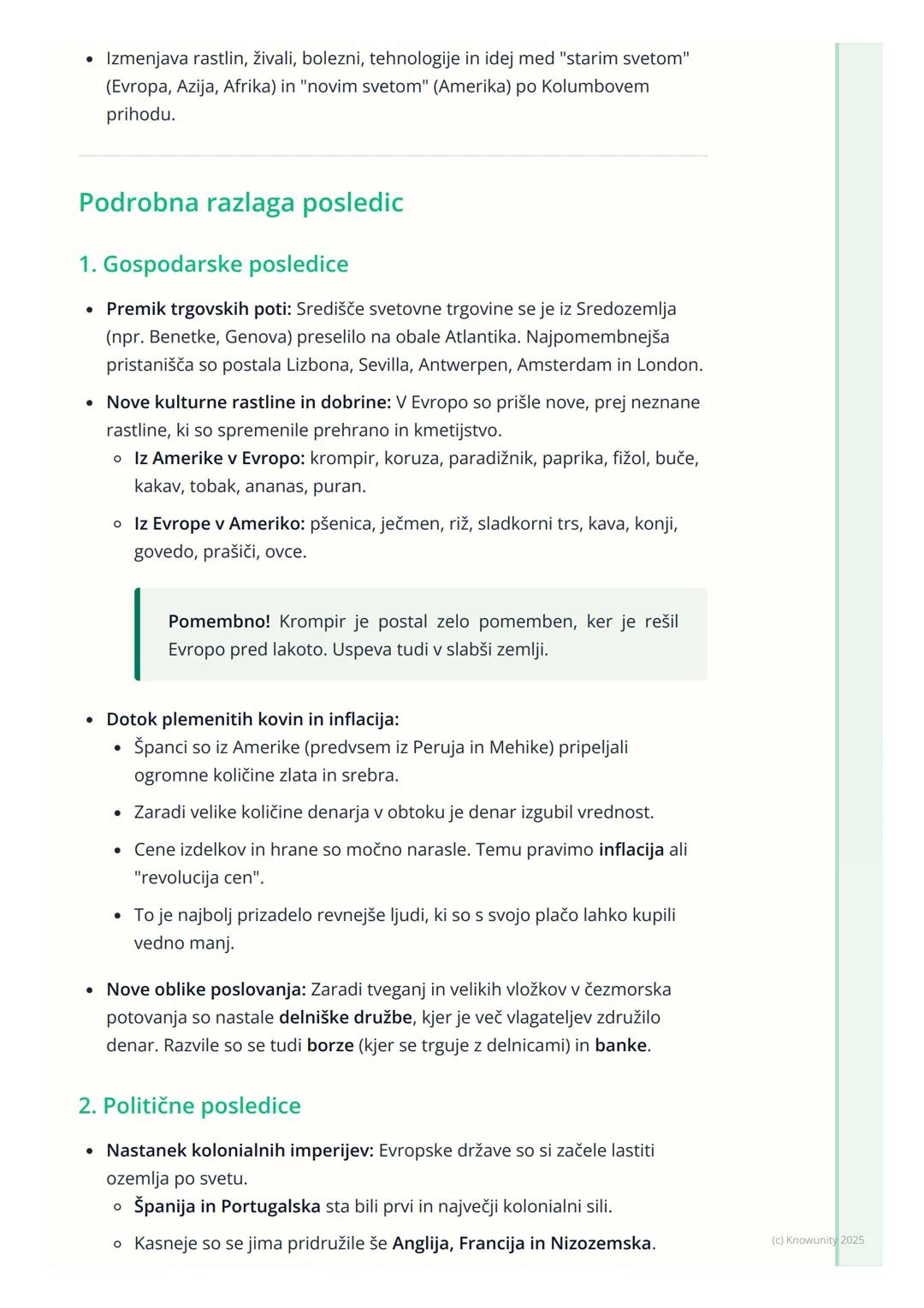 # Posledice odkritij za Evropo in
svet

Uvod v posledice odkritij

Velika geografska odkritja so popolnoma spremenila svet. Odkritje Amerike