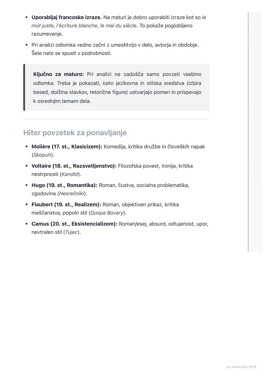 # Ključni avtorji in dela (Auteurs
et œuvres clés)

Uvod v pregled ključnih avtorjev

Za razumevanje francoske književnosti je nujno poznati