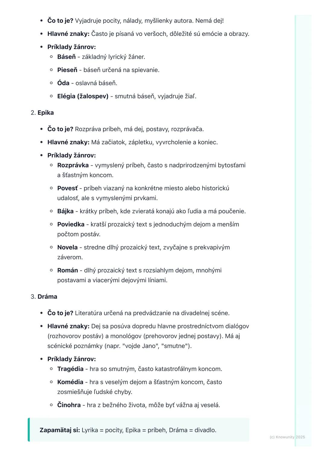 # Opakovanie literárnych
pojmov

Úvod do opakovania literárnych pojmov

Ahojte! Pripravujem si poznámky na písomku z literatúry. Musíme si z