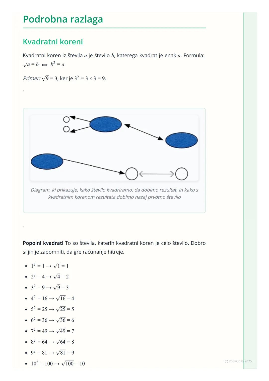 # Koreni

Kaj so koreni?

Koreni so v bistvu obratna operacija od potenciranja. Tako kot je odštevanje
obratno od seštevanja, je korenjenje 
