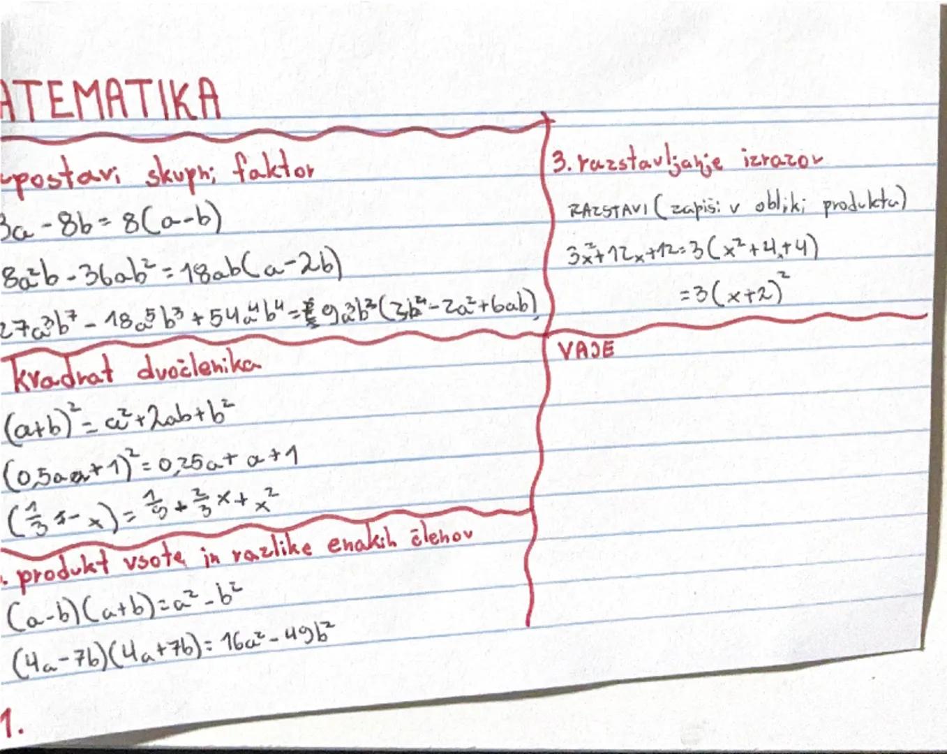 MATEMATIKA

1. enačbe

Reziter enačbe je št. pri katerem je
vrednost leve in desne strani enaka.

$2x=2x$ CIDENTITETA)

$1x+1=1x/-1x$ (丸二號)
