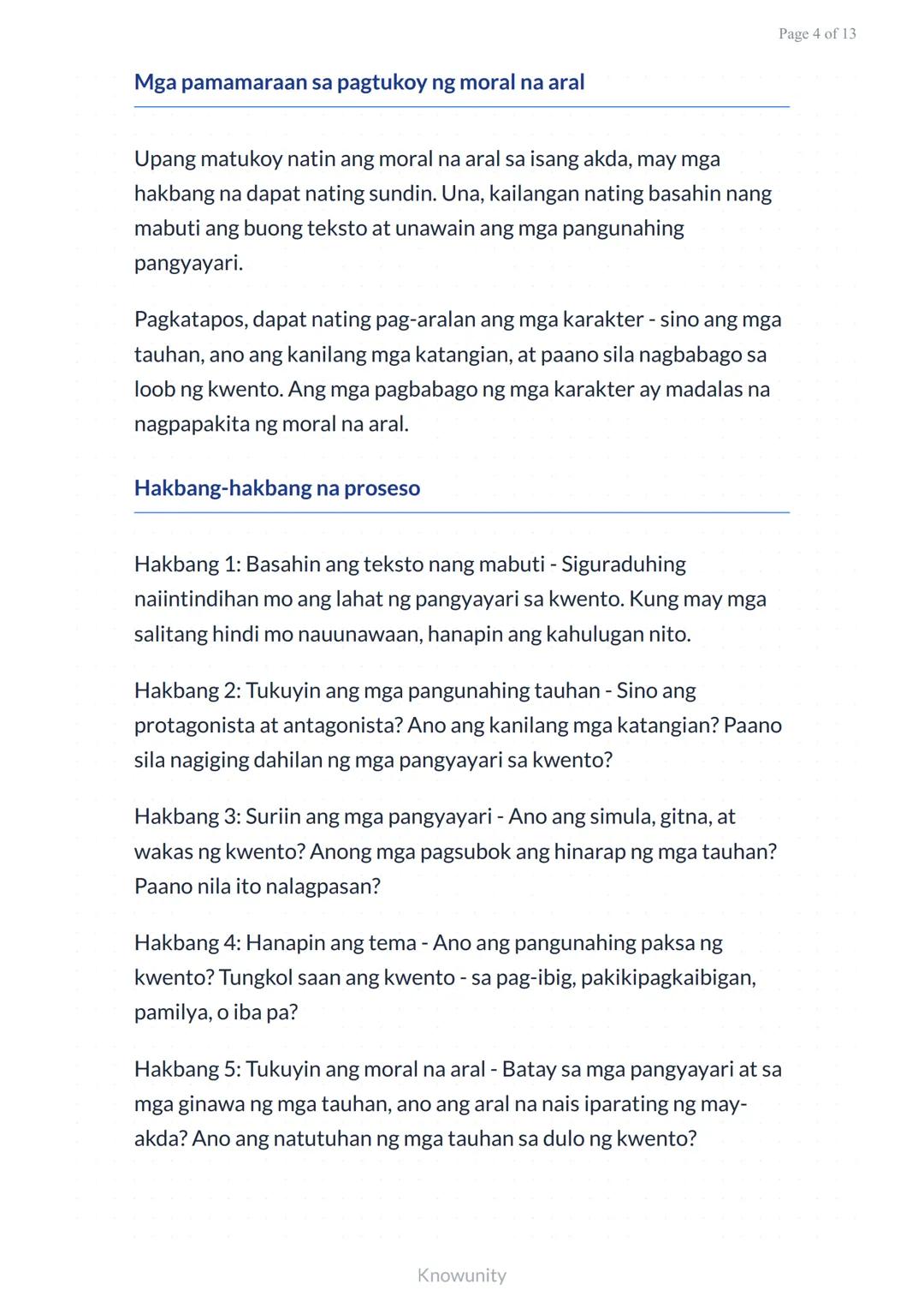 # Pagsusuri ng mga Aral sa Piling Akdang Pampanitikan

Pag-aaral kung paano hanapin at unawain ang mga moral na aral sa literatura

## Mga L