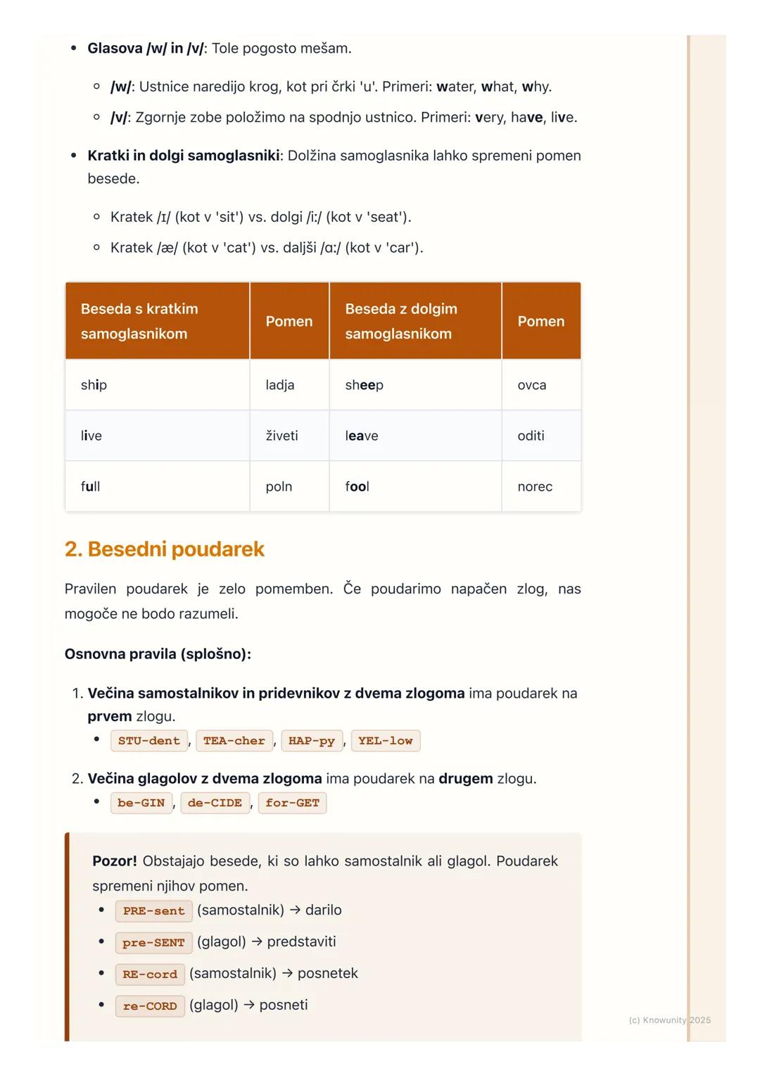 # Izgovorjava in intonacija

## Pomen pravilne izgovorjave in intonacije

To je pomembno, da nas bodo drugi lažje razumeli, ko govorimo angl