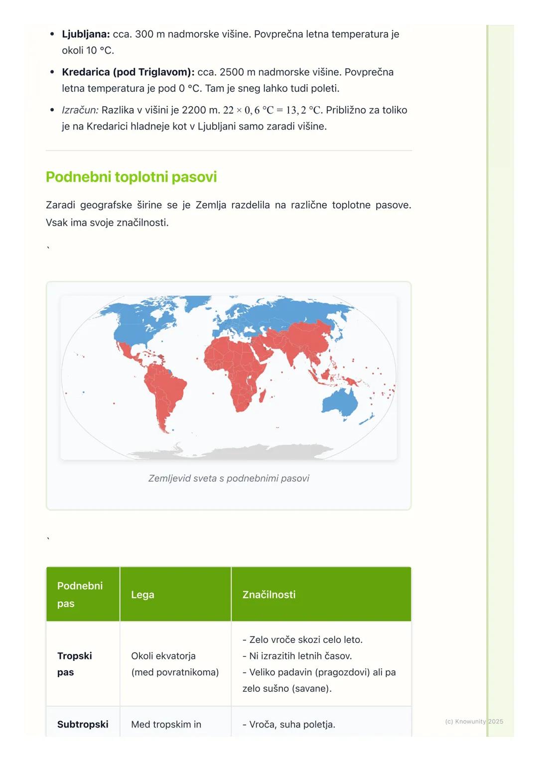 # Podnebni dejavniki in
podnebni pasovi

## Podnebni dejavniki

To so stvari, ki vplivajo na to, kakšno bo podnebje v nekem kraju. Podnebje 