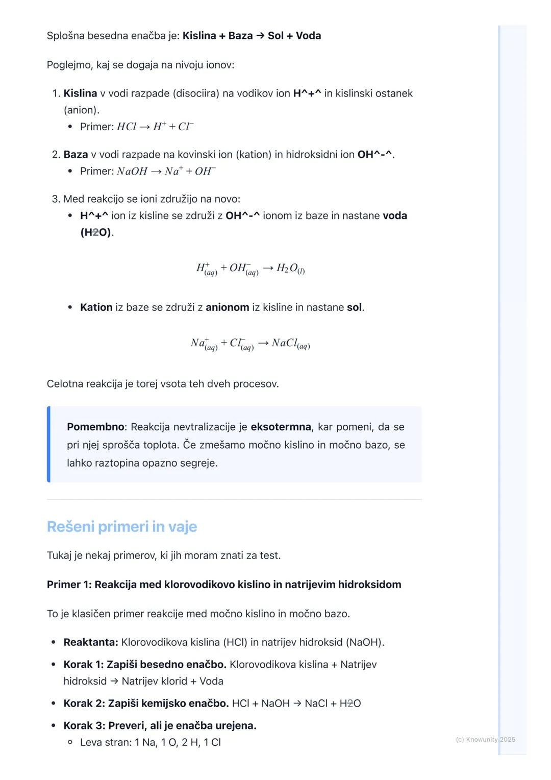 # Nevtralizacija

Uvod v nevtralizacijo

Nevtralizacija je kemijska reakcija med kislino in bazo. Pri tej reakciji nastaneta
sol in voda. Im