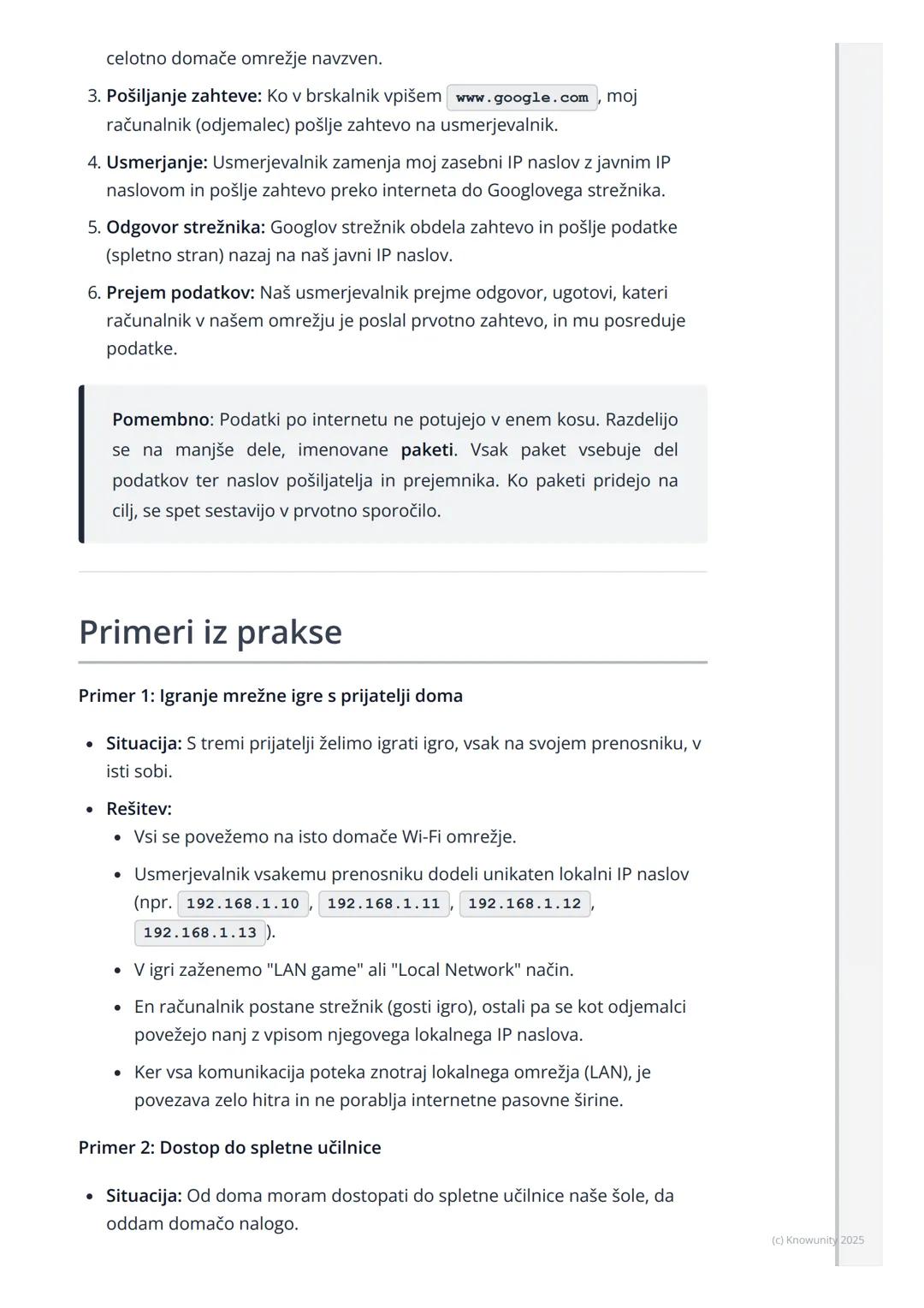 # Računalniška omrežja in
internet

Uvod v računalniška omrežja

Računalniško omrežje je v bistvu skupina dveh ali več med seboj povezanih
r