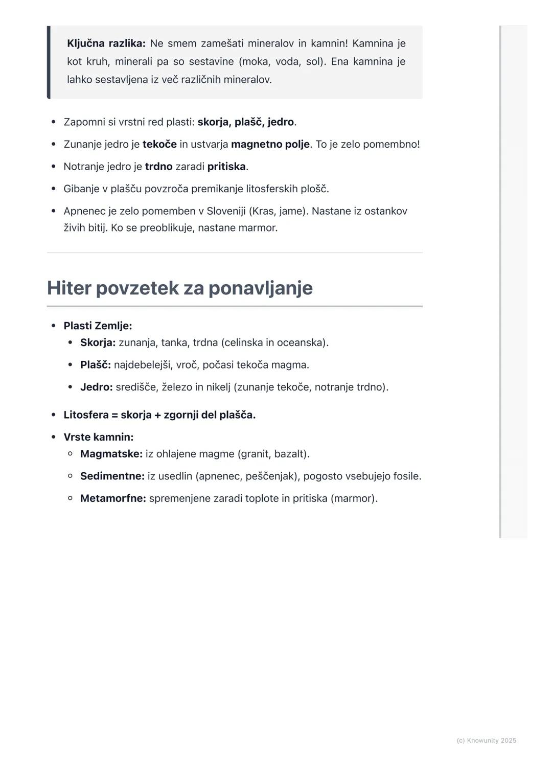 # Zgradba Zemlje

## Zgradba Zemlje: uvod

Zemlja ni samo velika skala, na kateri živimo. Če bi jo prerezali na pol, bi videli,
da je sestav