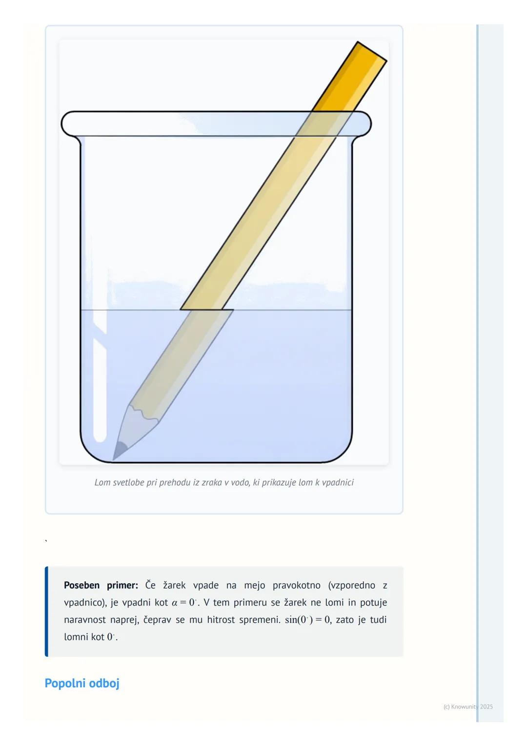 # Odboj in lom svetlobe

Uvod v odboj in lom svetlobe

Svetloba potuje po prostoru v obliki valovanja. V homogenem sredstvu, kot je zrak,
po