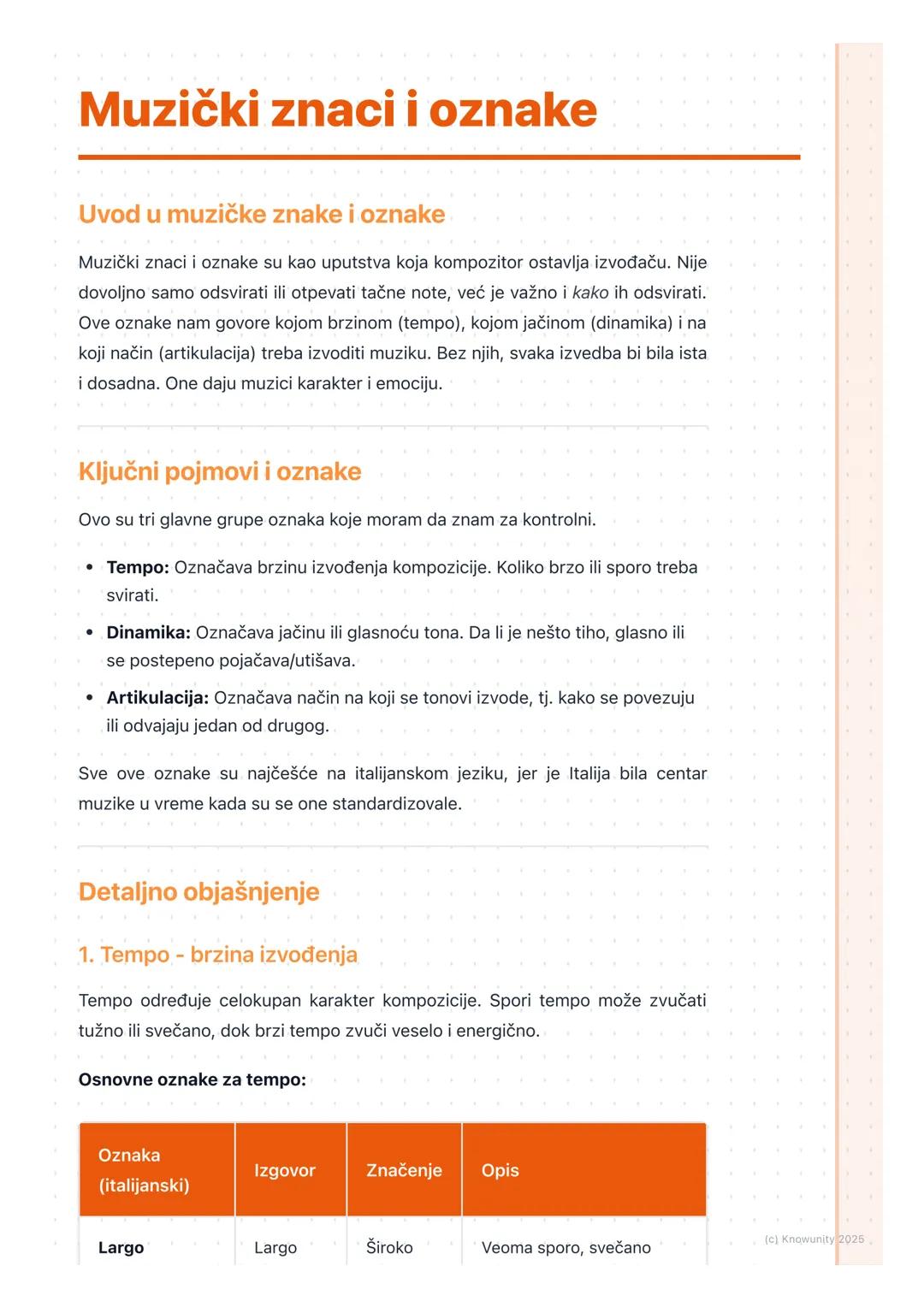 # Muzički znaci i oznake

Uvod u muzičke znake i oznake

Muzički znaci i oznake su kao uputstva koja kompozitor ostavlja izvođaču. Nije
dovo
