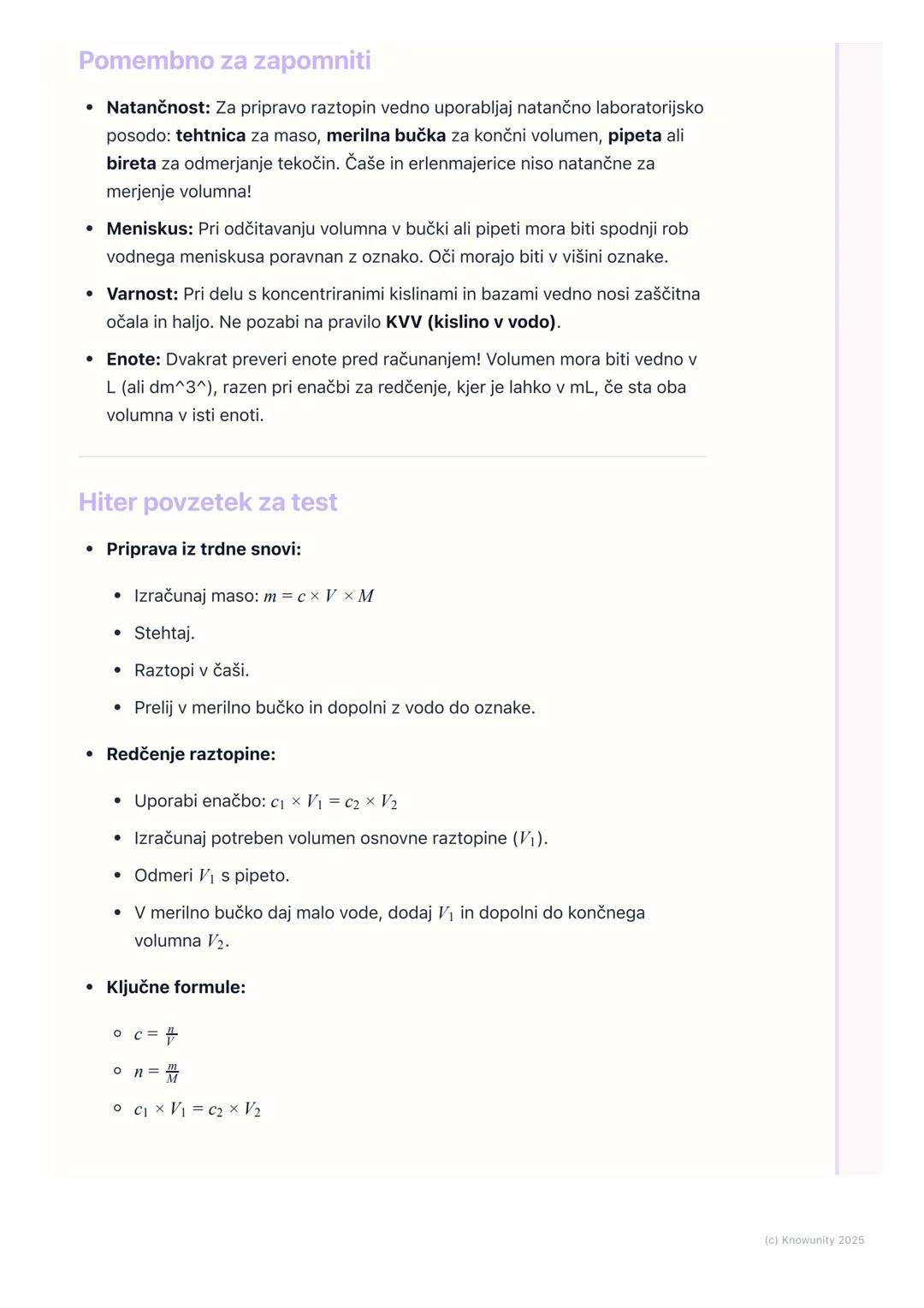 # Priprava in redčenje raztopin

Osnove priprave in redčenja raztopin

To je pomemben del praktičnega dela v kemiji. V laboratoriju skoraj v