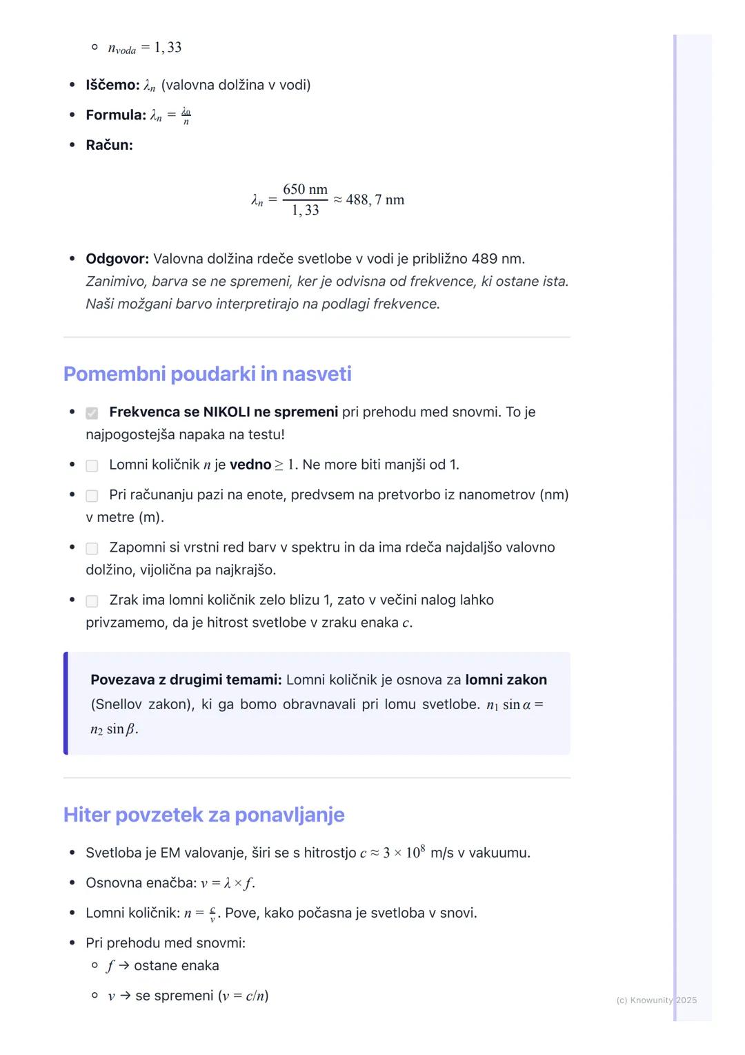 # Svetloba kot valovanje

Splošen pregled

Svetloba je oblika elektromagnetnega (EM) valovanja. To pomeni, da za
svoje širjenje ne potrebuje