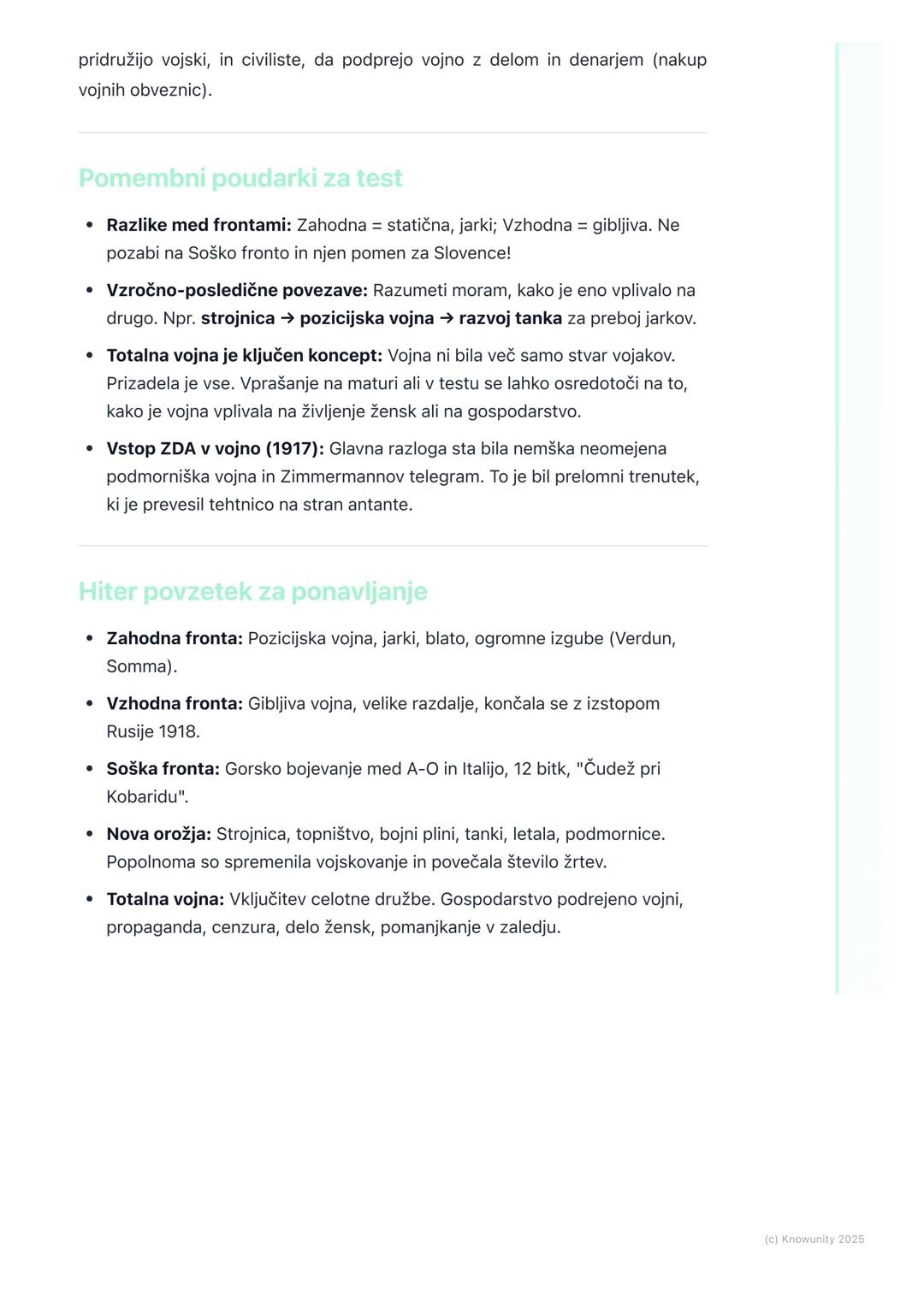 # Potek vojne: fronte, nova
orožja in totalna vojna

Potek vojne: fronte, nova orožja in totalna vojna

Prva svetovna vojna se ni končala hi