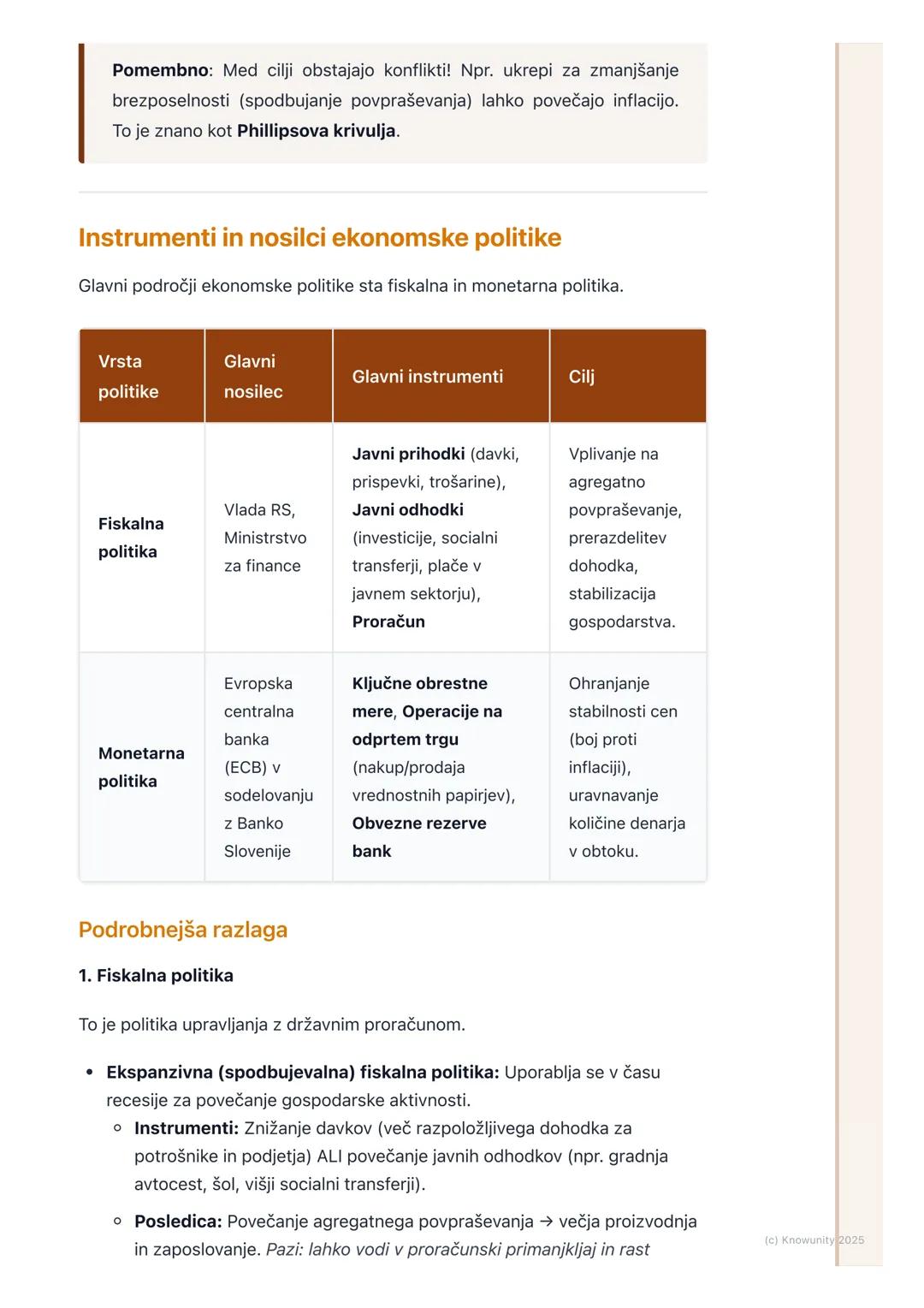 # Ekonomska politika v Sloveniji

Pregled ekonomske politike

Ekonomska politika je skupek ukrepov, s katerimi država (nosilci ekonomske
pol