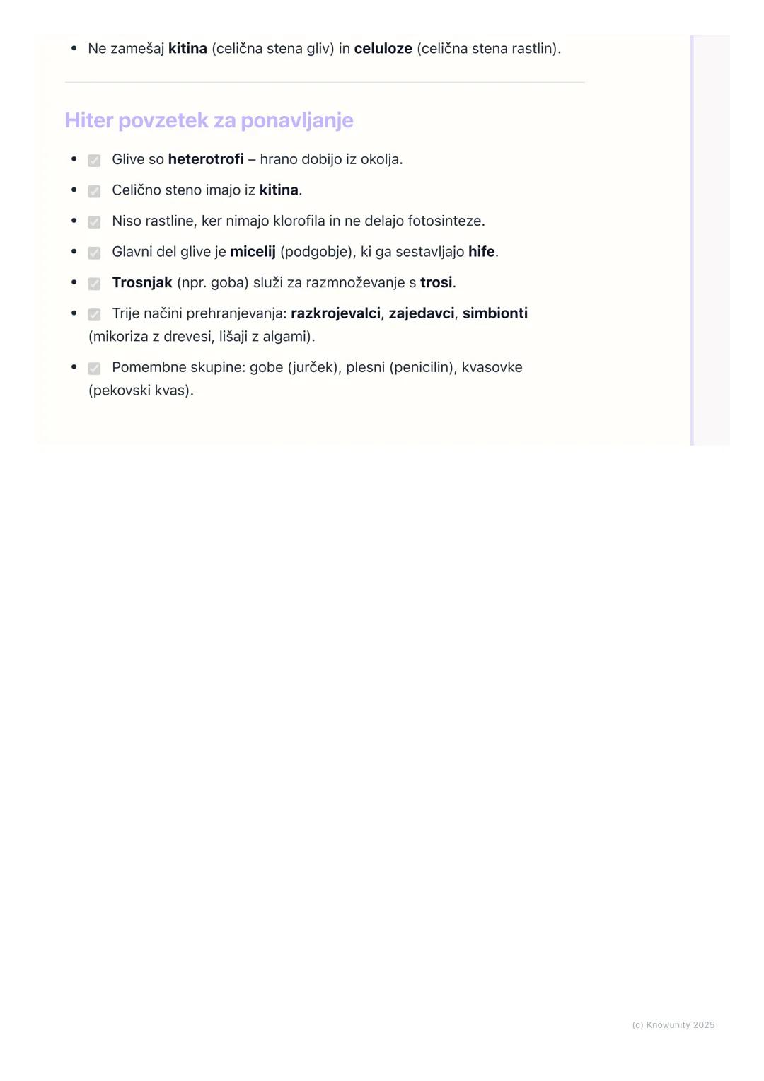 # Glive - posebna skupina živih
bitij

## Uvod: Kaj so glive?

Glive so posebna skupina živih bitij. Niso ne rastline ne živali, ampak imajo