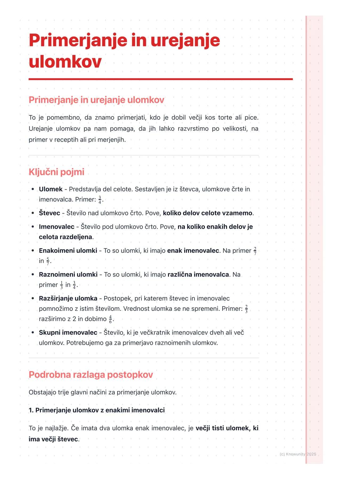 # Primerjanje in urejanje
ulomkov

Primerjanje in urejanje ulomkov

To je pomembno, da znamo primerjati, kdo je dobil večji kos torte ali pi