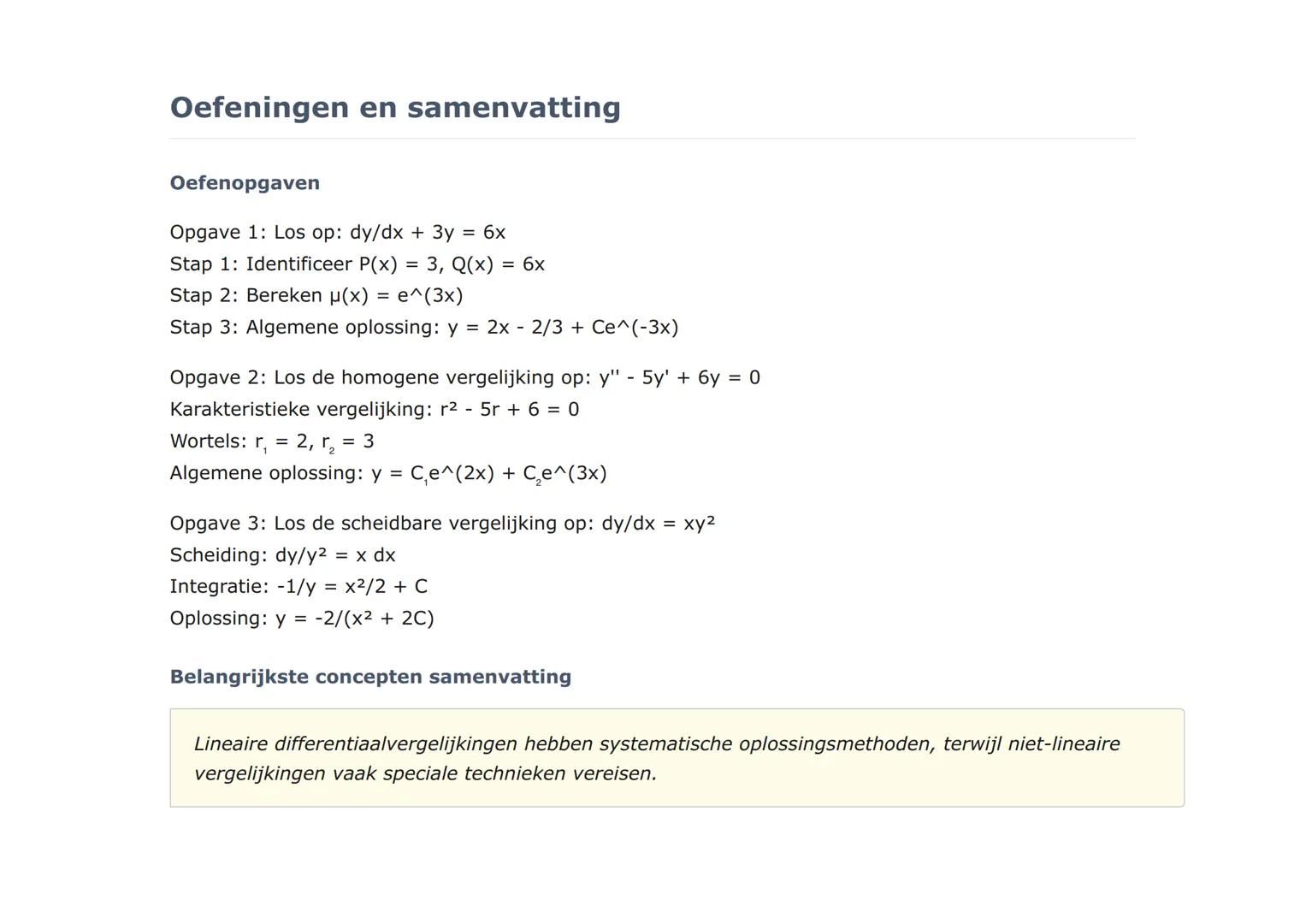 Differentiaalvergelijkingen: Lineaire en niet-
lineaire vergelijkingen
Uitgebreide studie van lineaire en niet-lineaire differentiaalvergeli