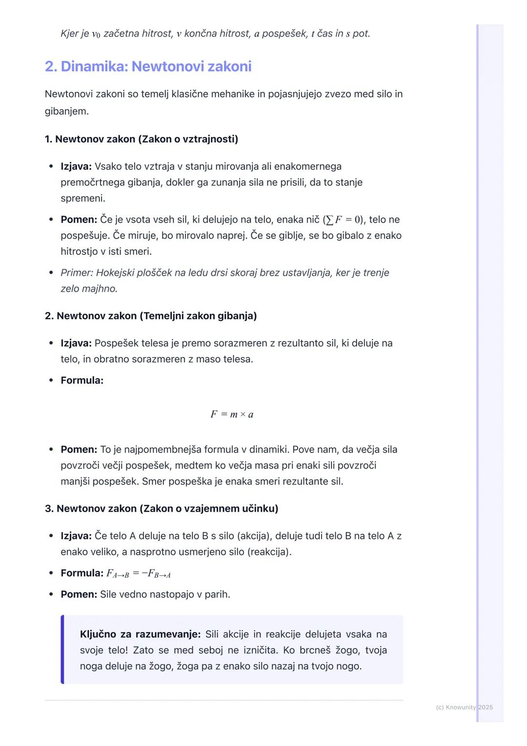 # Osnove kinematike in
dinamike

Uvod v kinematiko in dinamiko

Kinematika in dinamika sta osnovni veji mehanike. Kinematika se ukvarja z
op