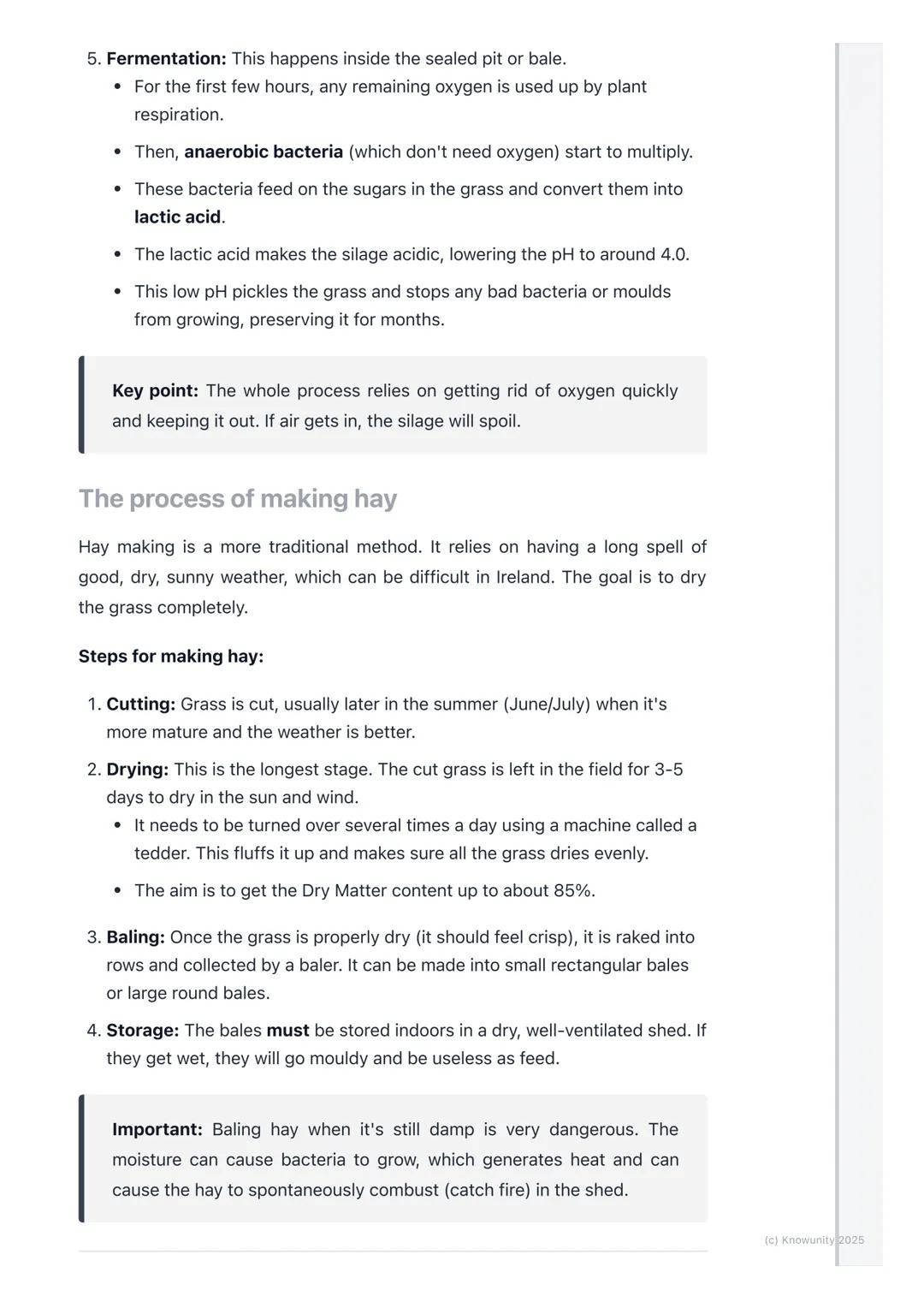 # Silage and Hay Making

## Why we conserve grass

In Ireland, grass doesn't grow much in the winter because it's too cold and
dark. But cat