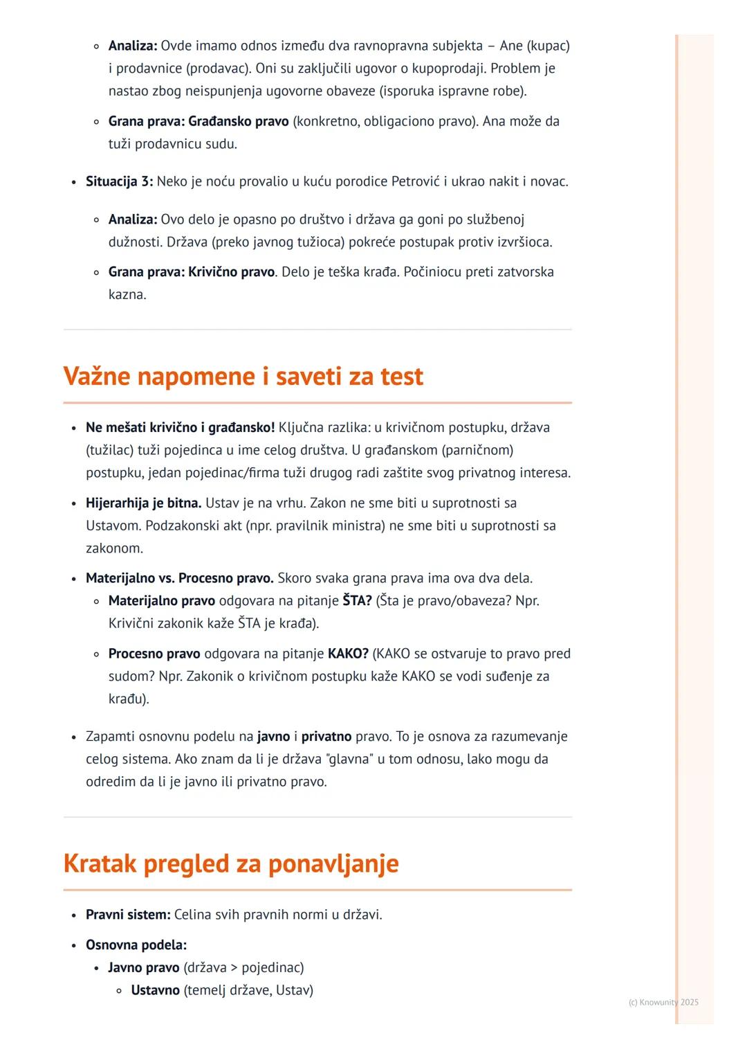 # Struktura pravnog sistema i vrste
prava

Uvod u pravni sistem

Pravni sistem je skup svih pravnih normi koje važe u jednoj državi. Te norm