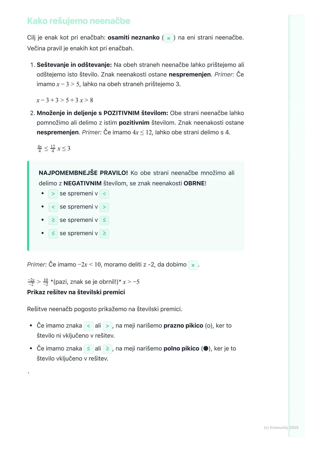 # Neenačbe

Kaj so neenačbe

Neenačbe so podobne enačbam, ampak namesto znaka za je enako ( = )
uporabljamo znake za neenakost. Z njimi ne p