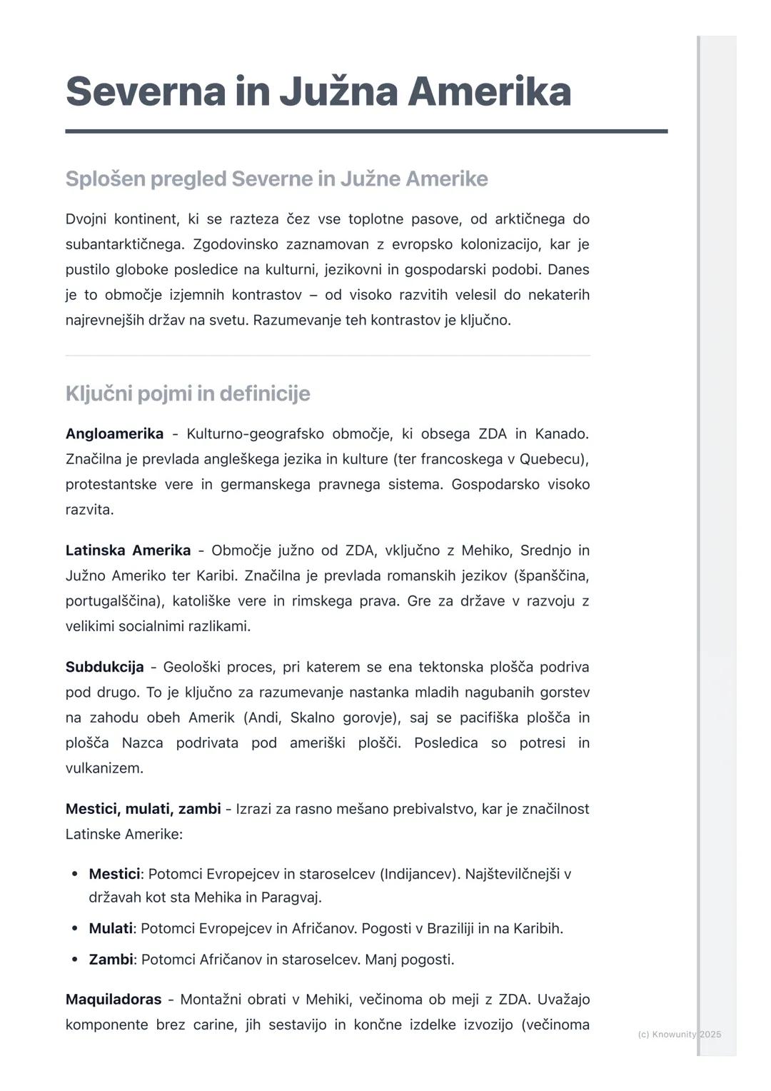 # Severna in Južna Amerika

Splošen pregled Severne in Južne Amerike

Dvojni kontinent, ki se razteza čez vse toplotne pasove, od arktičnega