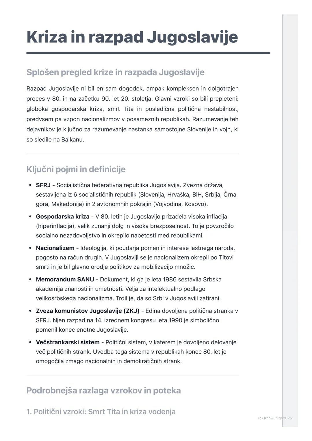 # Kriza in razpad Jugoslavije

Splošen pregled krize in razpada Jugoslavije

Razpad Jugoslavije ni bil en sam dogodek, ampak kompleksen in d
